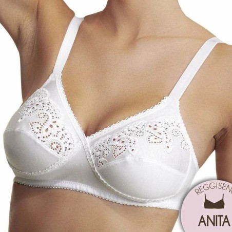 Reggiseno donna Gios in puro cotone makò con pizzo macramè