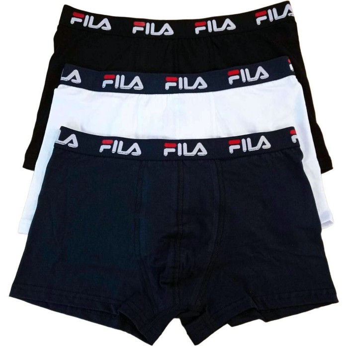 3 Boxer uomo Fila in cotone elasticizzato con elastico esterno loggato
