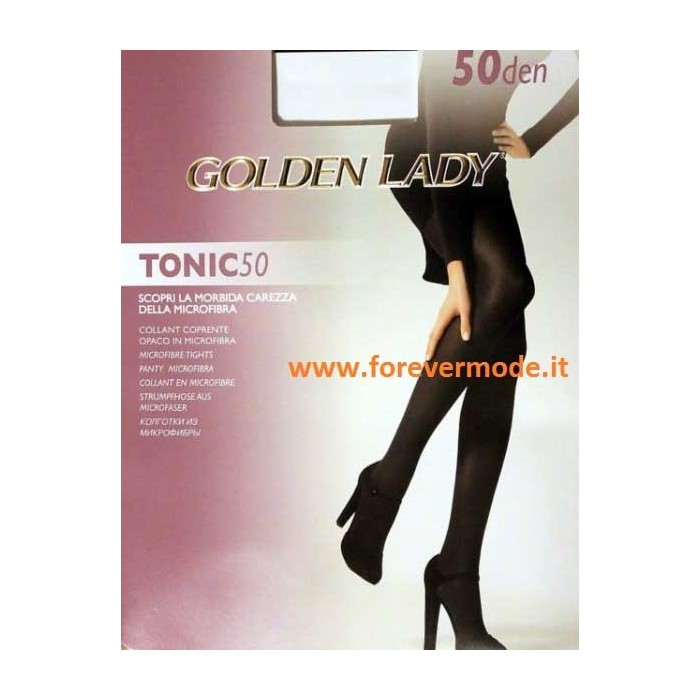 2 Collant donna Golden Lady Tonic 50 coprente in microfibra