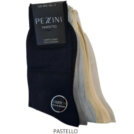 6 Paia di Calze corte uomo Pezzini in filo di scozia a maglia rasata