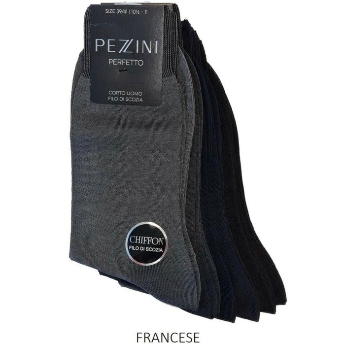 6 Paia di Calze corte uomo Pezzini in filo di scozia a maglia rasata