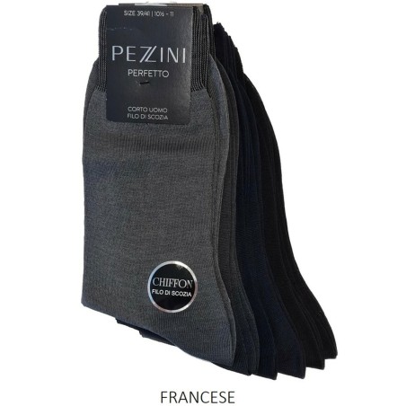 6 Paia di Calze corte uomo Pezzini in filo di scozia a maglia rasata