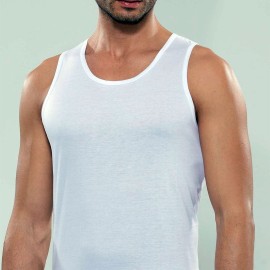 3 Canottiere uomo Granchio a spalla larga in leggero puro cotone