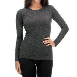 Maglia donna Jadea sotto giacca manica lunga a girocollo in cotone elasticizzato