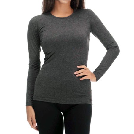 Maglia donna Jadea sotto giacca manica lunga a girocollo in cotone elasticizzato