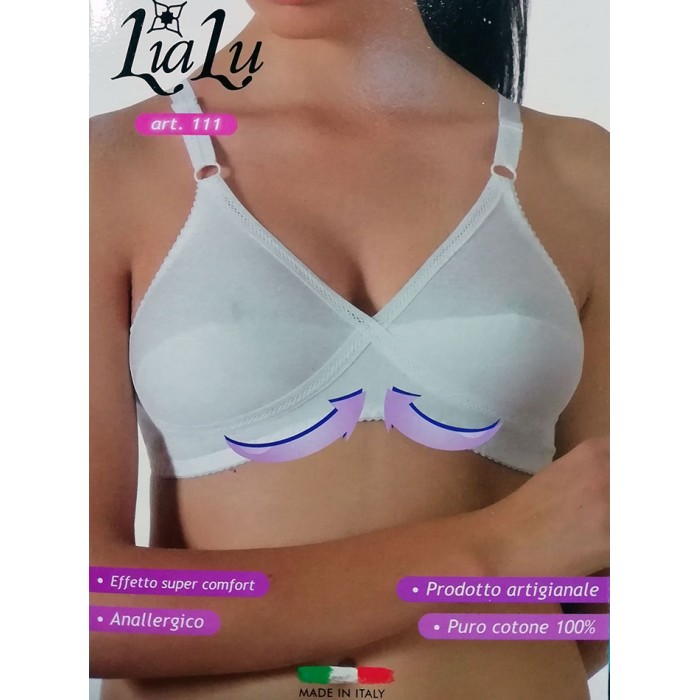 Reggiseno donna Spiman o Gios incrociato in cotone senza ferretto e imbottitura