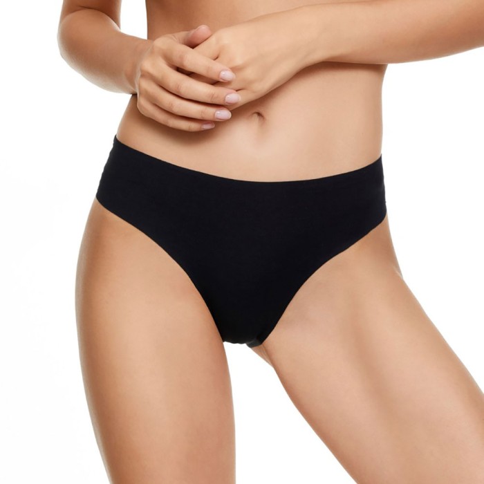 3 Slip brasiliana donna Jadea in cotone e pizzo con taglio laser invisibile