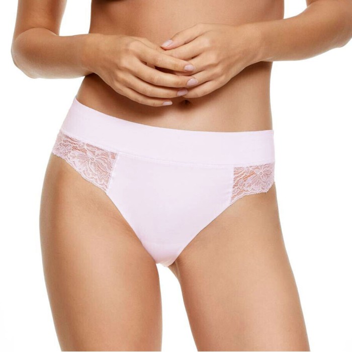 3 Slip da donna Jadea in cotone e pizzo con taglio laser invisibile