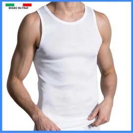 Canottiera uomo Fragi a spalla larga in filo scozia mercerizzato