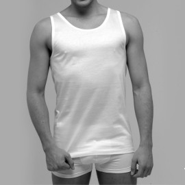 Canottiera uomo Fragi a spalla larga in puro cotone mercerizzato