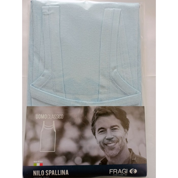 3 Canottiere uomo Fragi Ever a spalla stretta in cotone pettinato a costina