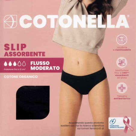 Slip donna Cotonella assorbente lavabile in leggero cotone elasticizzato