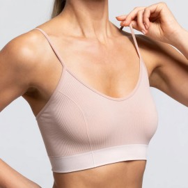 Brassiere donna Pompea in filato rigenerato a costina Q-Nova Eco-Friendly