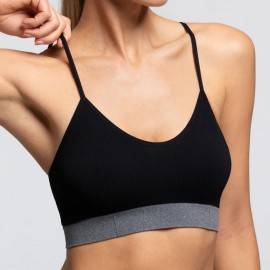 Brassiere donna Pompea in filato rigenerato a costina Q-Nova Eco-Friendly 2