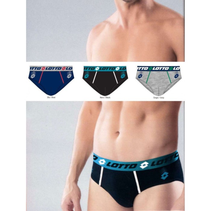 6 Slip uomo Lotto Moda in cotone elasticizzato elastico esterno loggato