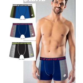 6 Boxer uomo Lotto Moda in cotone elasticizzato con elastico esterno loggato