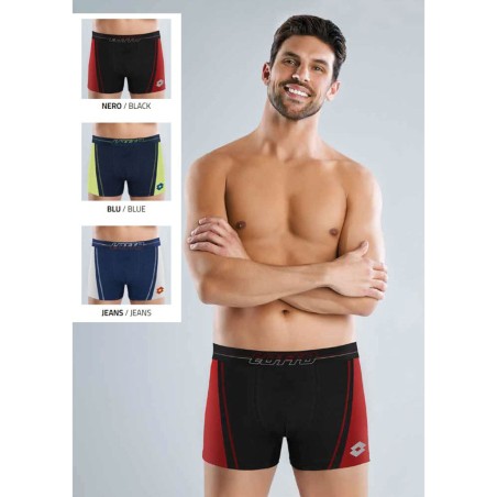 6 Boxer uomo Lotto Moda in cotone elasticizzato con elastico esterno loggato