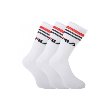 3 Paia Calze uomo Fila corte in cotone elasticizzato con logo e righe