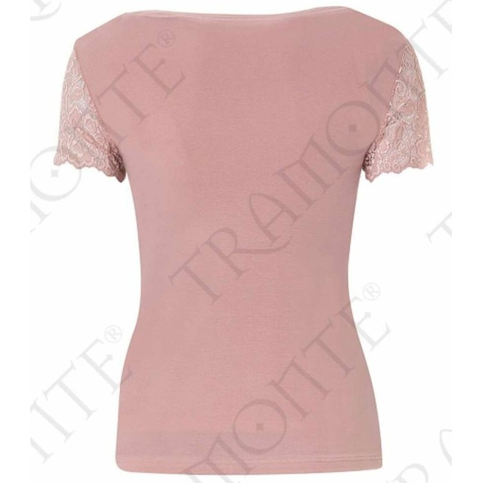 T-shirt donna Tramonte sottogiacca a manica corta in micromodal con pizzo