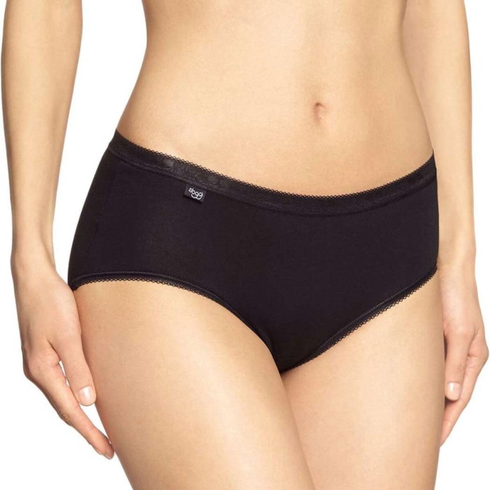 2 Slip da donna Sloggi midi classiche in morbido cotone elasticizzato