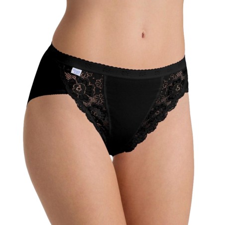 2 Slip da donna Sloggi Chic Tai in leggero cotone elasticizzato e pizzo