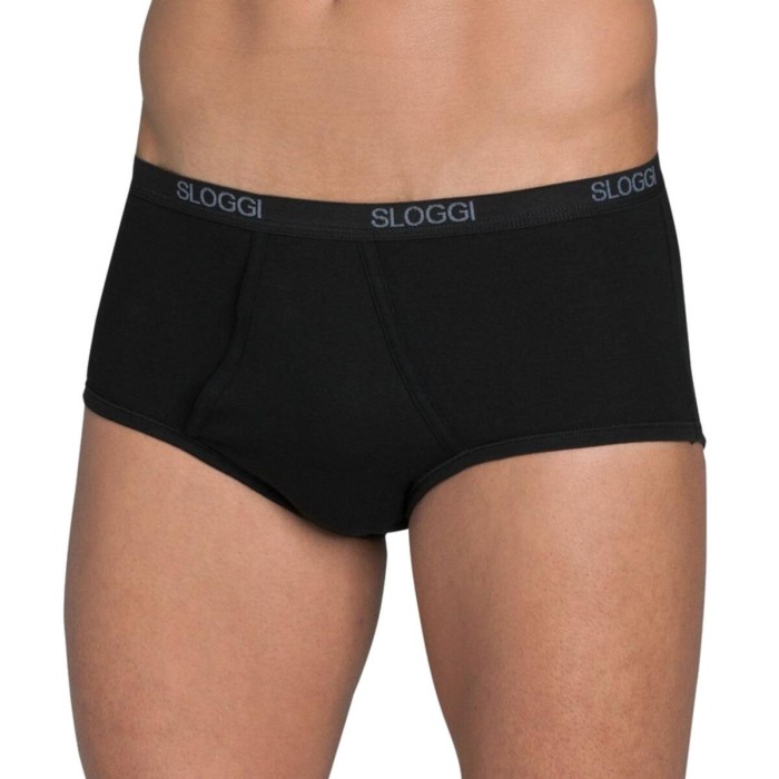 2 Slip da uomo Sloggi Basic Maxi in morbido cotone elasticizzato con apertura