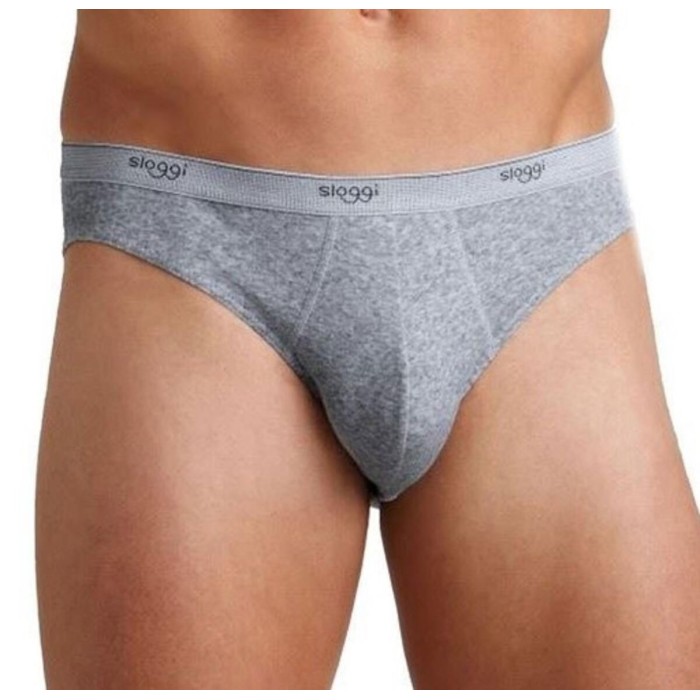2 Slip da uomo Sloggi Basic Mini in leggero cotone elasticizzato con elastico loggato