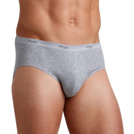 2 Slip da uomo Sloggi Basic Midi in morbido cotone elasticizzato con elastico loggato