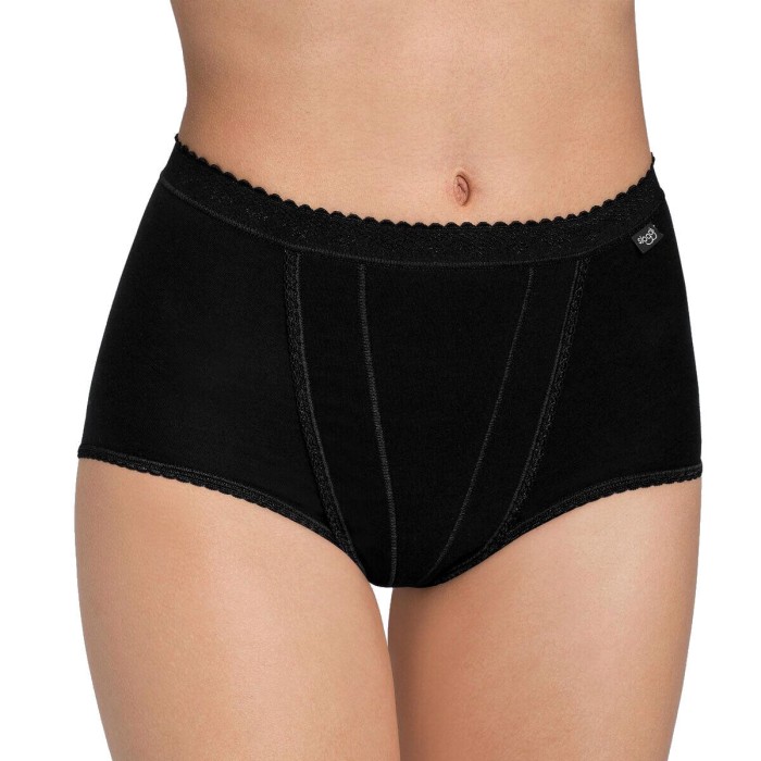 2 Culotte da donna Sloggi maxi in cotone elasticizzato a contenimento medio