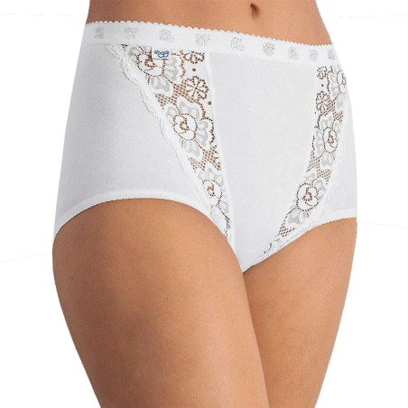 2 Slip da donna Sloggi Chic Maxi in cotone elasticizzato con inserti in pizzo