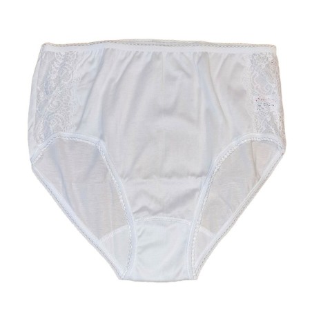 2 Slip donna Gicipi Midi in leggero filo di scozia con inserti in pizzo