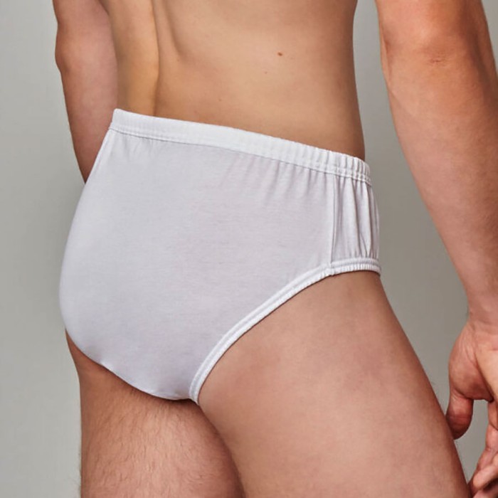 3 Slip uomo Gicipi Alti in fresco filoscozia con elastico interno e logo ricamato