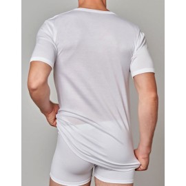 T-shirt uomo Gicipi manica corta scollo V in filoscozia con logo sulla manica 2