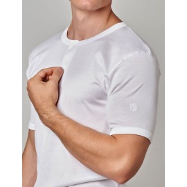 T-shirt maglia uomo Gicipi manica corta a serafino in morbido filoscozia 2