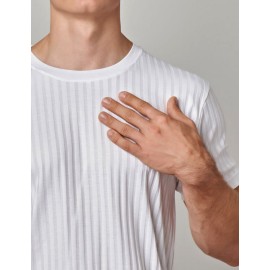 T-shirt uomo Gicipi manica corta a girocollo in leggero filo scozia scarto ago 2