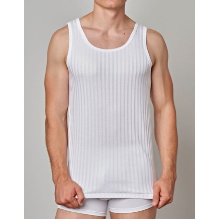 Canottiera uomo Gicipi a spalla larga in morbido filo scozia scarto ago