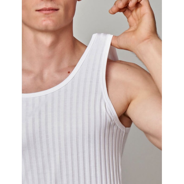 Canottiera uomo Gicipi a spalla larga in morbido filo scozia scarto ago