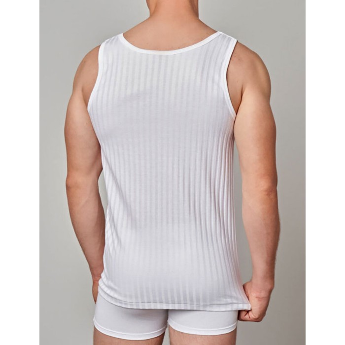 Canottiera uomo Gicipi a spalla larga in morbido filo scozia scarto ago