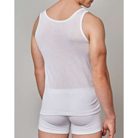 Canottiera uomo Gicipi a spalla larga in fresco filoscozia aderente