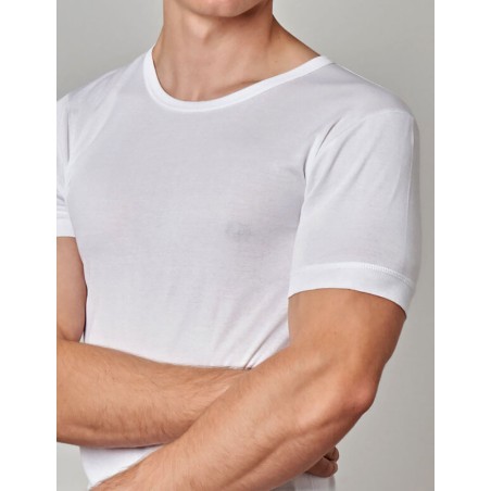 T-shirt uomo Gicipi manica corta a girocollo in filoscozia a costina 1/1