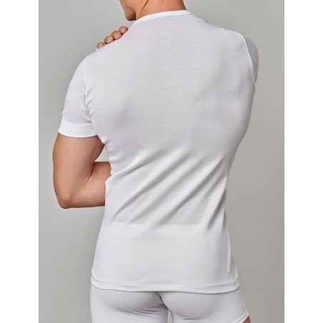 T-shirt uomo Gicipi manica corta a girocollo in filoscozia a costina 1/1