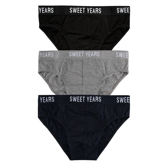 3 Slip uomo Sweet Years in cotone elasticizzato con elastico esterno loggato