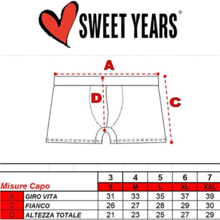 3 Boxer uomo Sweet Years in cotone elasticizzato con elastico esterno loggato