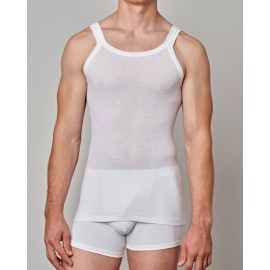 3 Canottiere uomo Gicipi a spalla stretta in cotone a costina 1/1 aderente