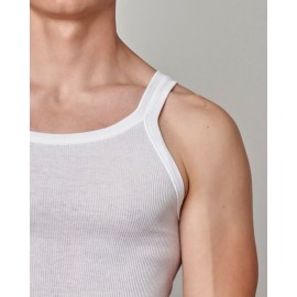 3 Canottiere uomo Gicipi a spalla stretta in cotone a costina 1/1 aderente 2