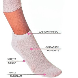 6 Paia di Calze donna Prisco pedulino corto in cotone comfort sportivo 2