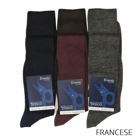 6 Paia di Calzettoni uomo Prisco lunghi in misto lana a costina