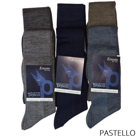 6 Paia di Calzettoni uomo Prisco lunghi in misto lana a costina