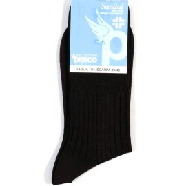 6 Paia di Calze uomo Prisco corte Sanitarie in misto lana a costa larga