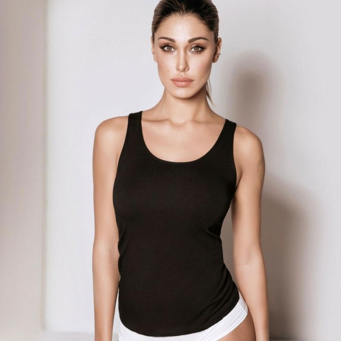 Canottiera donna Jadea in cotone e modal a spalla larga